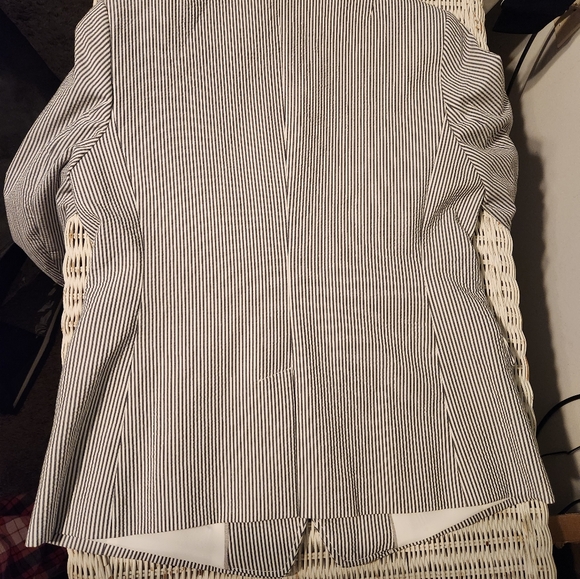 Banana Republic gray and cream women's double-breasted blazer size 12 - Picture 14 of 14